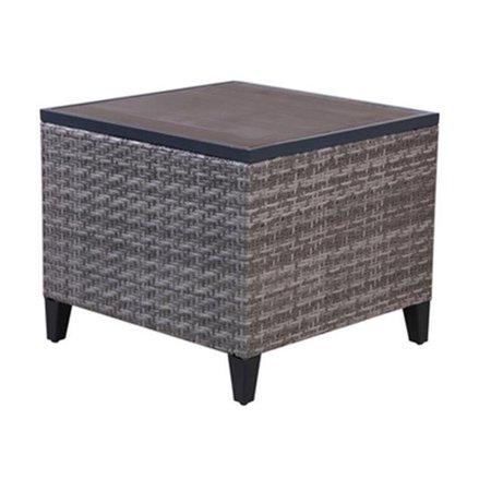 LETRIGHT INDUSTRIAL Letright Industrial 258928 Four Seasons Courtyard Serranova Aluminium Side Table; Light Gray - 27.95 x 27.95 x 24.02 in. 258928